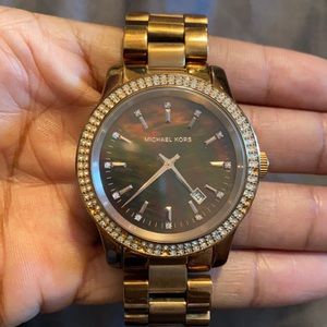 Rose Gold / Bronze Pearl Faced Michael Kors Watch